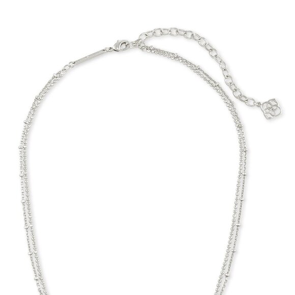 Kendra Scott - Emilie Silver Multi Strand Necklace in Platinum Drusy New - Picture 2 of 4